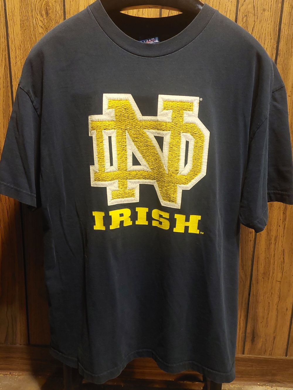 Notre Dame Irish Blue And Gold Short Sleeve Tee 2xl Team Edition Vintage 90s Y2k